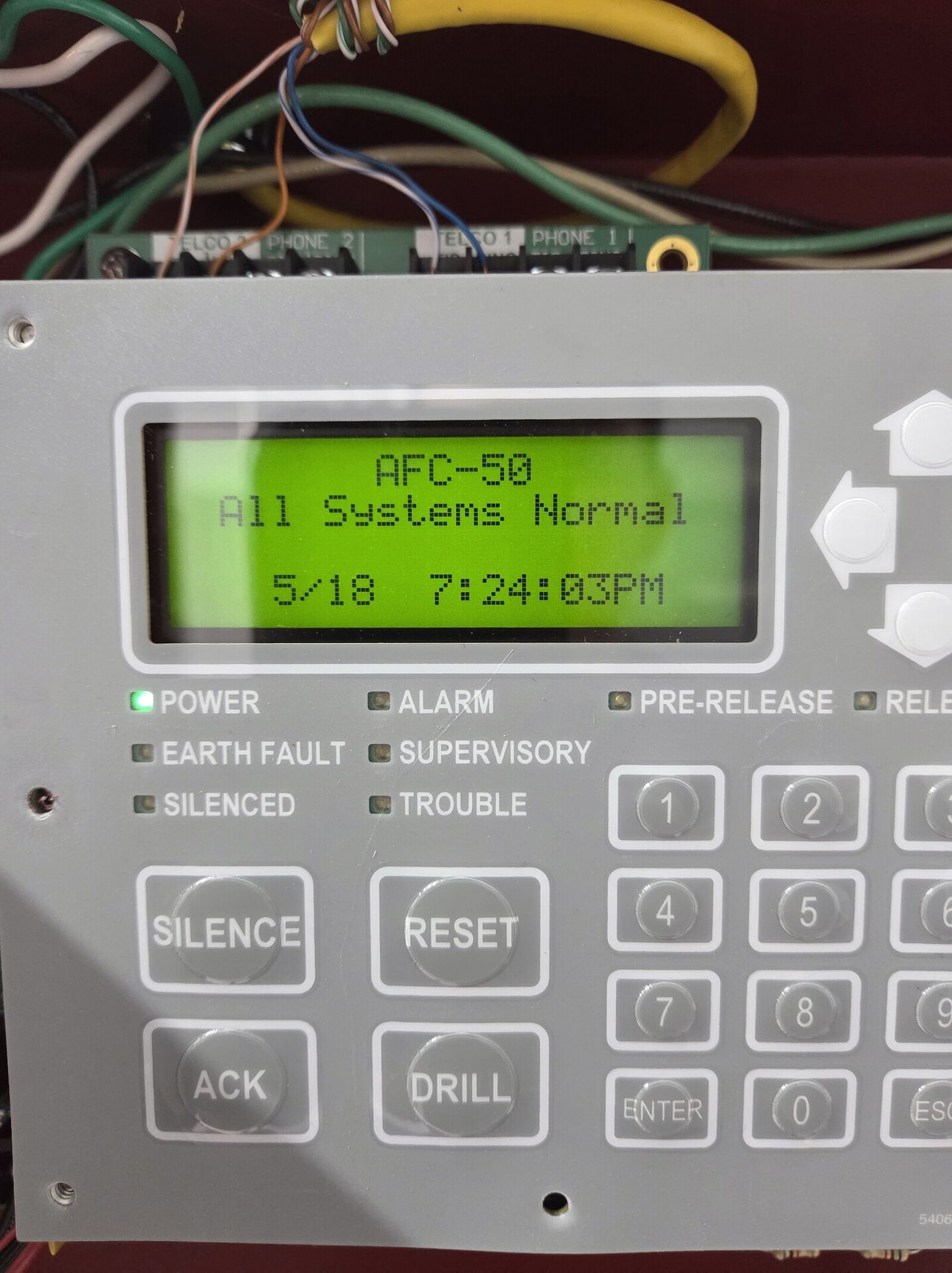 Replaced panel reading systems all normal during programming and acceptance