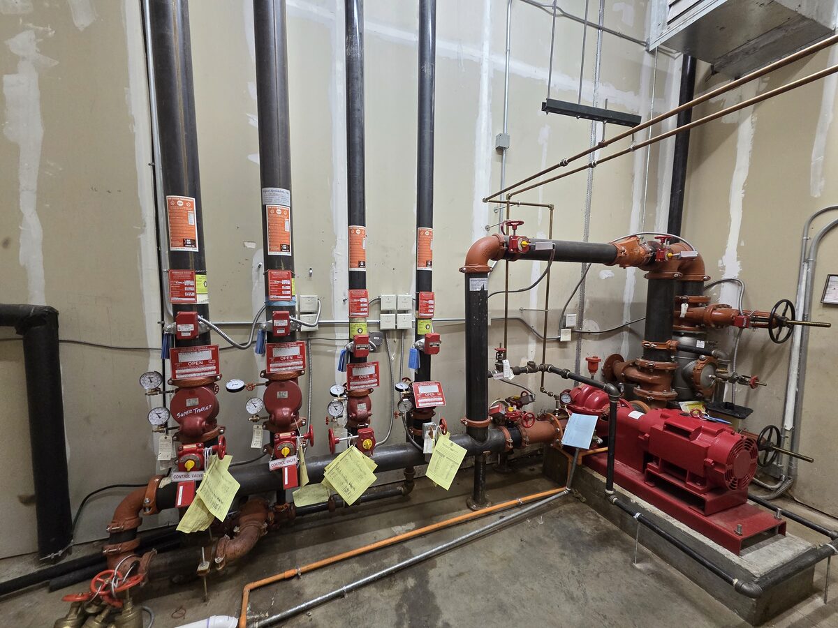 The store's sprinkler riser room